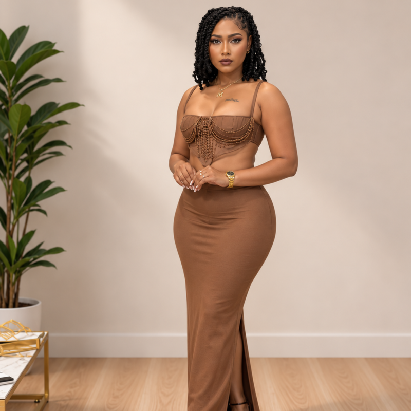 Long Brown Dress
